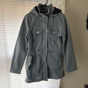 Big Chill Medium Womens Winter/Fall Fleece Jacket Sherpa Hood Zip up Button Up